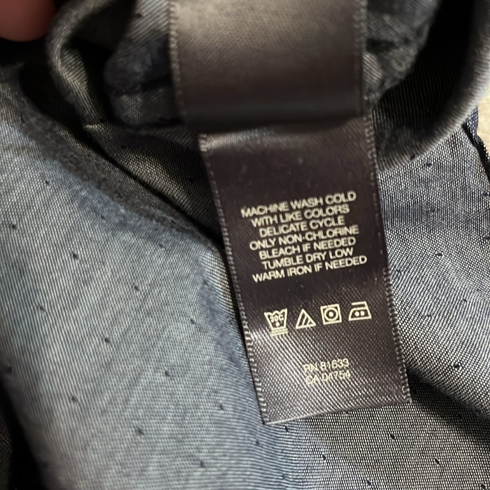 Kenneth Cole Blue Chambray Super Slim Fit Snap Front Shirt - Picture 16 of 16